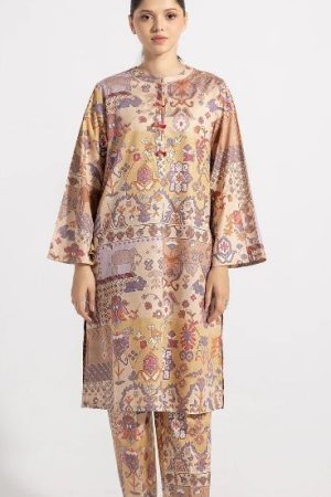 2pc cotton linen fabric loose fit Brown