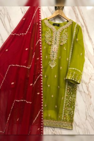 2pc chiffon shirt and dupatta